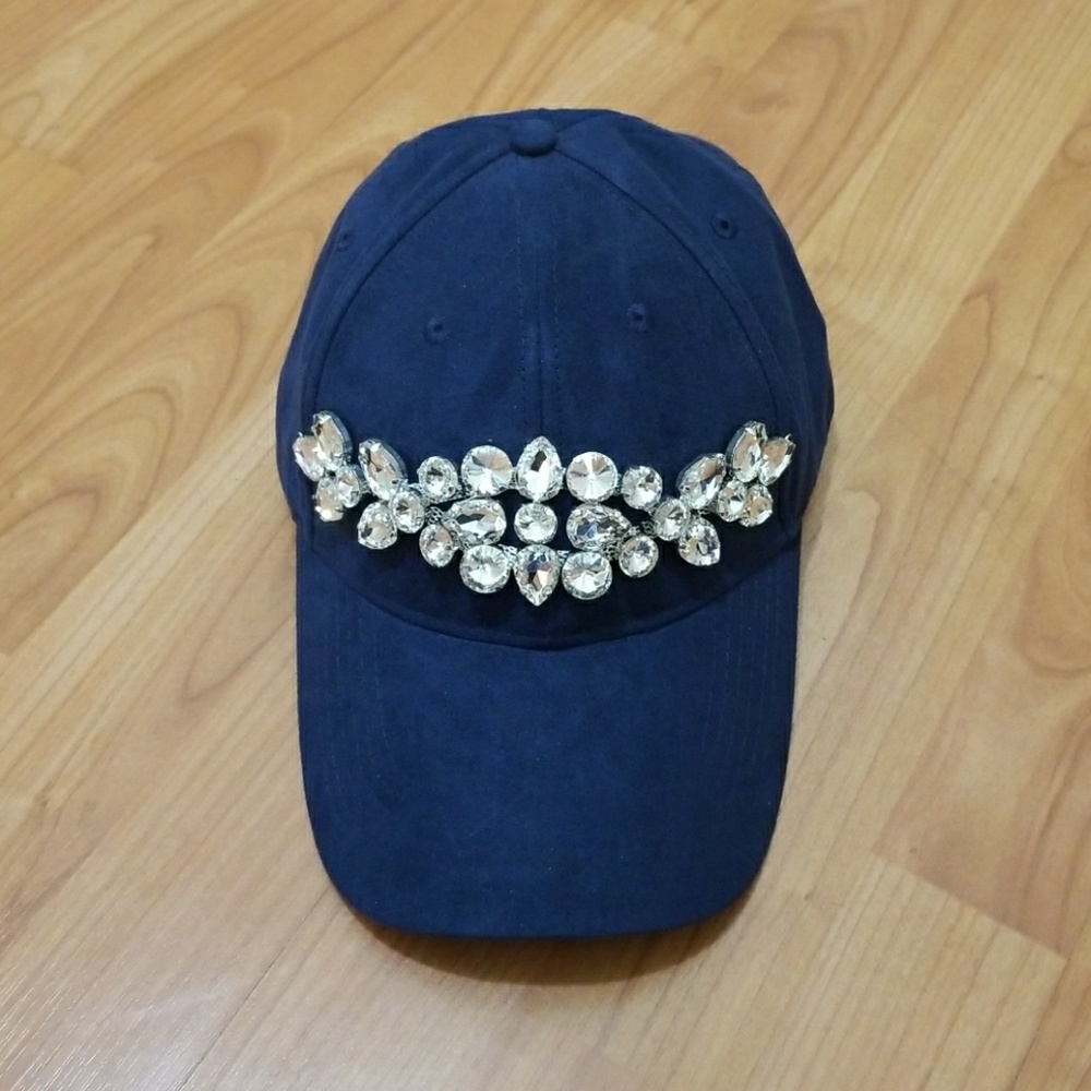 Suede Jeweled Cap NWOT